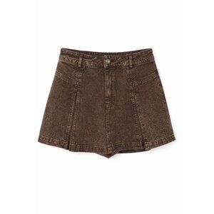 Free Market Brown Denim Skort, NWT, Sz M